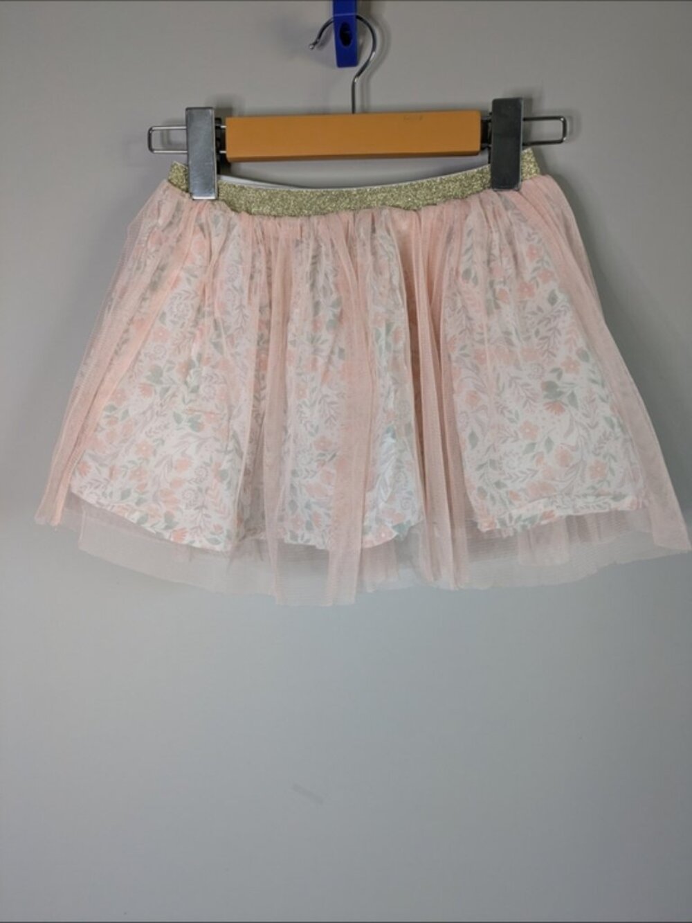 Fairy Tulle Glitter Floral Skirt Peach/Pink/Green/White/Gold Size 4T TJ Maxx